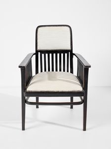 HOFFMANN JOSEF (1870 - 1956) : Coppia di poltroncine mod. 420 per Jacob & Joseph Kohn, Vienna  - Asta Asta 485 | DESIGN E ARTI DECORATIVE DEL NOVECENTO Tradizionale - Associazione Nazionale - Case d'Asta italiane