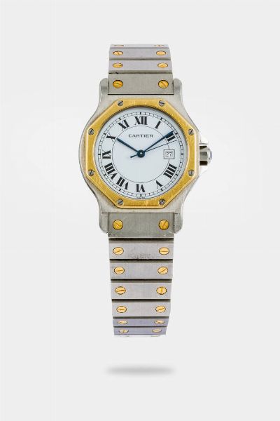 CARTIER : Mod. Santos Octagon ref. 2966  anni '80  - Asta Orologi  - Associazione Nazionale - Case d'Asta italiane