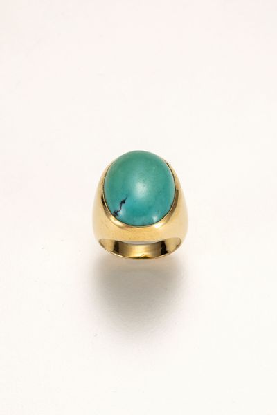 Anello in oro giallo con turchese  - Asta Gioielli - Associazione Nazionale - Case d'Asta italiane