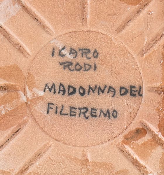 MANIFATTURA ICARO RODI : Madonna del Fileremo  - Asta  Arte moderna e contemporanea: XIX, XX, XXI secolo. Con una sezione dedicata alla ceramica del 900 - Associazione Nazionale - Case d'Asta italiane