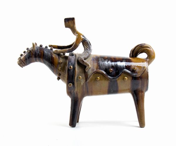 EUGENIO TAVOLARA : Uomo a cavallo  - Asta  Arte moderna e contemporanea: XIX, XX, XXI secolo. Con una sezione dedicata alla ceramica del 900 - Associazione Nazionale - Case d'Asta italiane