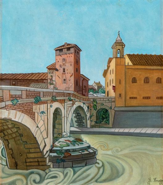 BENVENUTO FERRAZZI : Ponte Fabricio a Roma  - Asta  Arte moderna e contemporanea: XIX, XX, XXI secolo. Con una sezione dedicata alla ceramica del 900 - Associazione Nazionale - Case d'Asta italiane