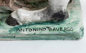 Antonino Traverso : Centauro che rapisce una donna  - Asta  Arte moderna e contemporanea: XIX, XX, XXI secolo. Con una sezione dedicata alla ceramica del 900 - Associazione Nazionale - Case d'Asta italiane