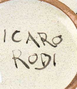 MANIFATTURA ICARO RODI : Vaso tondo con decorazione floreale  - Asta  Arte moderna e contemporanea: XIX, XX, XXI secolo. Con una sezione dedicata alla ceramica del 900 - Associazione Nazionale - Case d'Asta italiane