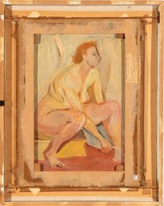 Arnoldo Ciarrocchi : Tratto di costa nei pressi di Formia  - Asta  Arte moderna e contemporanea: XIX, XX, XXI secolo. Con una sezione dedicata alla ceramica del 900 - Associazione Nazionale - Case d'Asta italiane