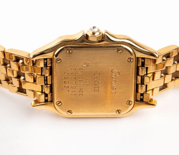 CARTIER : Panthre: orologio in oro e diamanti  - Asta Gioielli e Argenti del XX secolo, con una selezione di Orologi da polso e Penne da collezione - Associazione Nazionale - Case d'Asta italiane