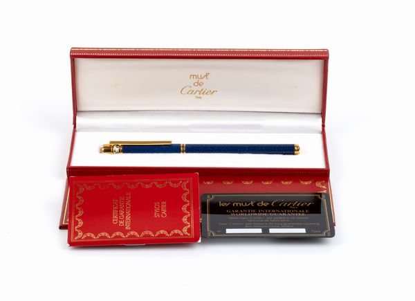 CARTIER : Penna stilografica con pennino in oro 18k  - Asta Gioielli e Argenti del XX secolo, con una selezione di Orologi da polso e Penne da collezione - Associazione Nazionale - Case d'Asta italiane