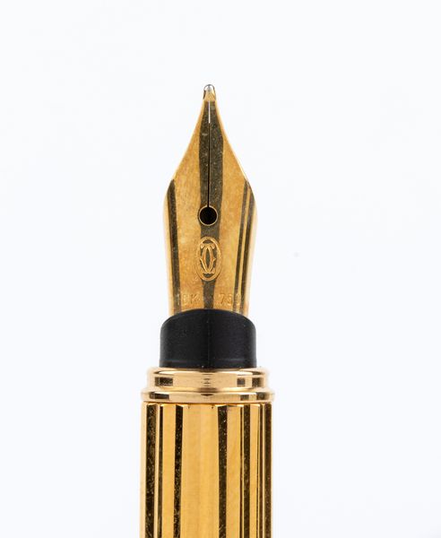 CARTIER : Penna stilografica con pennino in oro 18k  - Asta Gioielli e Argenti del XX secolo, con una selezione di Orologi da polso e Penne da collezione - Associazione Nazionale - Case d'Asta italiane