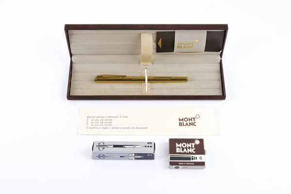 MONTBLANC : Penna in oro 14k  - Asta Gioielli e Argenti del XX secolo, con una selezione di Orologi da polso e Penne da collezione - Associazione Nazionale - Case d'Asta italiane