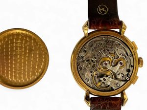 VACHERON CONSTANTIN : Chronograph: orologio da polso in oro  - Asta Gioielli e Argenti del XX secolo, con una selezione di Orologi da polso e Penne da collezione - Associazione Nazionale - Case d'Asta italiane