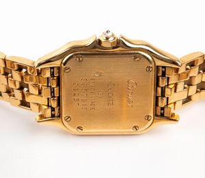 CARTIER : Panthre: orologio in oro e diamanti  - Asta Gioielli e Argenti del XX secolo, con una selezione di Orologi da polso e Penne da collezione - Associazione Nazionale - Case d'Asta italiane