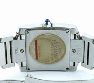 CARTIER : Tank: orologio da polso in acciaio  - Asta Gioielli e Argenti del XX secolo, con una selezione di Orologi da polso e Penne da collezione - Associazione Nazionale - Case d'Asta italiane