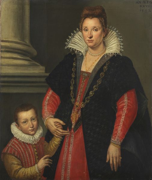 PETERZANO SIMONE (1535 - 1599) : Ritratto di gentildonna ventisettenne con bambino  - Asta Asta 492 | ARTE ANTICA E DEL XIX SECOLO - Arte antica e antiquariato Tradizionale - Associazione Nazionale - Case d'Asta italiane