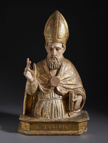 SCULTORE DELL'ITALIA MERIDIONALE DEL XVII SECOLO : Busto reliquiario di Sant'Eusebio in legno intagliato, dorato e dipinto  - Asta Asta 492 | ARTE ANTICA E DEL XIX SECOLO - Arte antica e antiquariato Tradizionale - Associazione Nazionale - Case d'Asta italiane