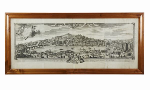 DE POILLY FRANCOIS II (1671 - 1723) : Imponente veduta di Lione vista dalla riva orientale della Saona  - Asta Asta 492 | ARTE ANTICA E DEL XIX SECOLO - Arte antica e antiquariato Tradizionale - Associazione Nazionale - Case d'Asta italiane