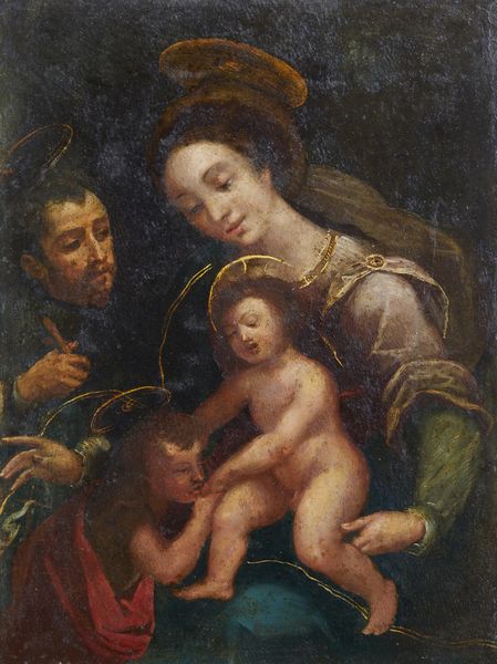 ARTISTA DEL XVII SECOLO : Madonna con Bambino, San Giovannino e santo  - Asta Asta 492 | ARTE ANTICA E DEL XIX SECOLO - Arte antica e antiquariato Tradizionale - Associazione Nazionale - Case d'Asta italiane