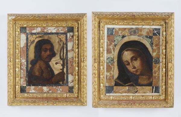 ARTISTA ROMANO DEGLI INIZI DEL XVII SECOLO : Due dipinti raffiguranti la Vergine e San Giovanni Battista  - Asta Asta 492 | ARTE ANTICA E DEL XIX SECOLO - Arte antica e antiquariato Tradizionale - Associazione Nazionale - Case d'Asta italiane