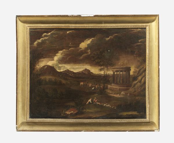 ARTISTA ROMANO DEL XVII SECOLO : Paesaggio arcadico con rovine e scena pastorale  - Asta Asta 492 | ARTE ANTICA E DEL XIX SECOLO - Arte antica e antiquariato Tradizionale - Associazione Nazionale - Case d'Asta italiane