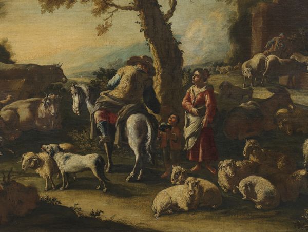 BRANDI DOMENICO (1683 - 1736) : Paesaggio con pastori e armenti  - Asta Asta 492 | ARTE ANTICA E DEL XIX SECOLO - Arte antica e antiquariato Tradizionale - Associazione Nazionale - Case d'Asta italiane