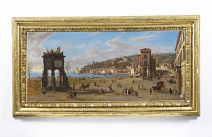 ARTISTA DEL XVIII SECOLO : Veduta della Riviera di Chiaia a Napoli  - Asta Asta 492 | ARTE ANTICA E DEL XIX SECOLO - Arte antica e antiquariato Tradizionale - Associazione Nazionale - Case d'Asta italiane