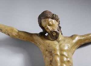 SCULTORE ITALIANO DEL XVI SECOLO : Corpus Christi in legno dipinto e parzialmente dorato  - Asta Asta 492 | ARTE ANTICA E DEL XIX SECOLO - Arte antica e antiquariato Tradizionale - Associazione Nazionale - Case d'Asta italiane