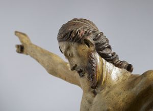 SCULTORE ITALIANO DEL XVI SECOLO : Corpus Christi in legno dipinto e parzialmente dorato  - Asta Asta 492 | ARTE ANTICA E DEL XIX SECOLO - Arte antica e antiquariato Tradizionale - Associazione Nazionale - Case d'Asta italiane