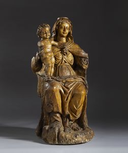 SCULTORE LIGURE DELLA MET DEL XVII SECOLO - Madonna del Carmine