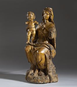 SCULTORE LIGURE DELLA MET DEL XVII SECOLO : Madonna del Carmine  - Asta Asta 492 | ARTE ANTICA E DEL XIX SECOLO - Arte antica e antiquariato Tradizionale - Associazione Nazionale - Case d'Asta italiane