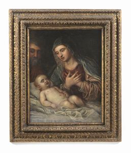 ROBUSTI DETTO IL TINTORETTO JACOPO (1518 - 1594) : Bottega di. Sacra Famiglia  - Asta Asta 492 | ARTE ANTICA E DEL XIX SECOLO - Arte antica e antiquariato Tradizionale - Associazione Nazionale - Case d'Asta italiane