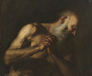 ARTISTA CARAVAGGESCO ATTIVO A NAPOLI NEL XVII SECOLO : San Girolamo in preghiera  - Asta Asta 492 | ARTE ANTICA E DEL XIX SECOLO - Arte antica e antiquariato Tradizionale - Associazione Nazionale - Case d'Asta italiane