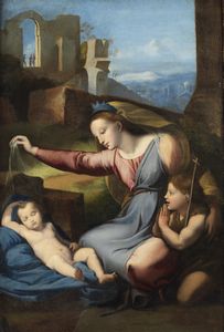 SANZIO RAFFAELLO  (1483 - 1520) - Da. Madonna del Diadema blu