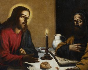 ARTISTA CARAVAGGESCO DEL XVII SECOLO : Cristo e Nicodemo  - Asta Asta 492 | ARTE ANTICA E DEL XIX SECOLO - Arte antica e antiquariato Tradizionale - Associazione Nazionale - Case d'Asta italiane