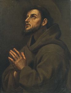 ARTISTA ITALIANO DEL XVII-XVIII SECOLO - San Francesco in preghiera