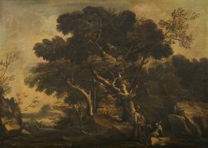 MARINI  ANTONIO MARIA (1668 - 1725) - Paesaggio con soldati a riposo