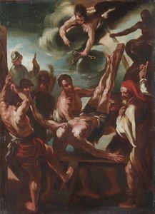 ARTISTA ITALIANO DEL XVII-XVIII SECOLO - Crocifissione di San Pietro