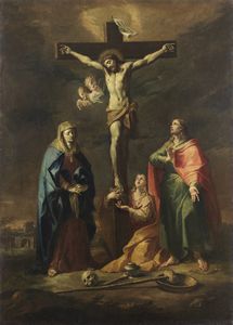 DIZIANI  GASPARE (1689 - 1767) - Crocifissione con la Madonna , San Giovanni e la Maddalena