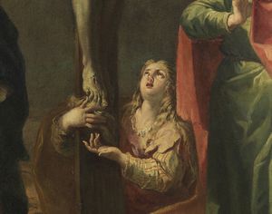 DIZIANI  GASPARE (1689 - 1767) : Crocifissione con la Madonna , San Giovanni e la Maddalena  - Asta Asta 492 | ARTE ANTICA E DEL XIX SECOLO - Arte antica e antiquariato Tradizionale - Associazione Nazionale - Case d'Asta italiane