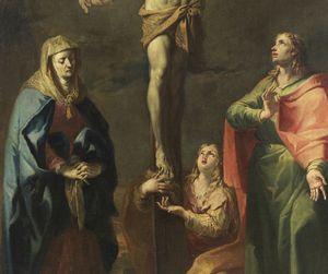 DIZIANI  GASPARE (1689 - 1767) : Crocifissione con la Madonna , San Giovanni e la Maddalena  - Asta Asta 492 | ARTE ANTICA E DEL XIX SECOLO - Arte antica e antiquariato Tradizionale - Associazione Nazionale - Case d'Asta italiane