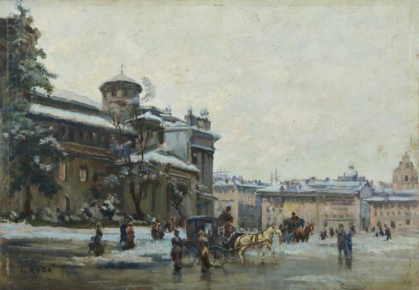 RODA LEONARDO (1868 - 1933) : Piazza Castello, Torino  - Asta Asta 493 | ARTE ANTICA E DEL XIX SECOLO - Dipinti e sculture del XIX secolo Tradizionale - Associazione Nazionale - Case d'Asta italiane