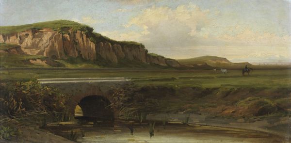 VERTUNNI ACHILLE (1826 - 1897) : Paesaggio della Campagna Romana con ponte su un corso d'acqua  - Asta Asta 493 | ARTE ANTICA E DEL XIX SECOLO - Dipinti e sculture del XIX secolo Tradizionale - Associazione Nazionale - Case d'Asta italiane