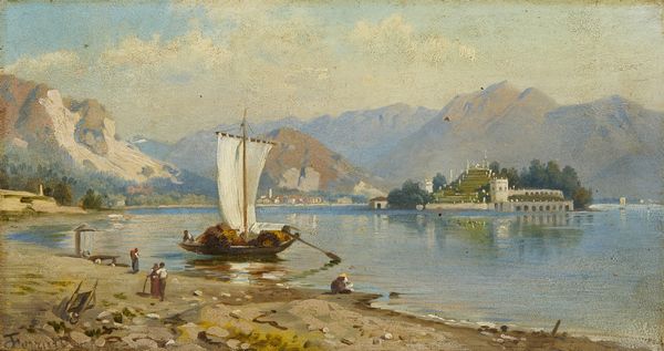 FERRARI GIOVANNI BATTISTA (1829 - 1906) : Veduta del Lago Maggiore con l'Isola Bella  - Asta Asta 493 | ARTE ANTICA E DEL XIX SECOLO - Dipinti e sculture del XIX secolo Tradizionale - Associazione Nazionale - Case d'Asta italiane