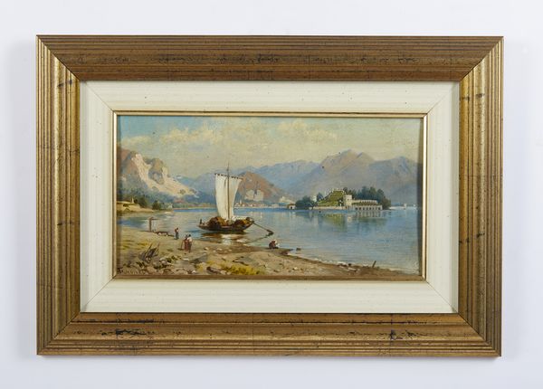 FERRARI GIOVANNI BATTISTA (1829 - 1906) : Veduta del Lago Maggiore con l'Isola Bella  - Asta Asta 493 | ARTE ANTICA E DEL XIX SECOLO - Dipinti e sculture del XIX secolo Tradizionale - Associazione Nazionale - Case d'Asta italiane