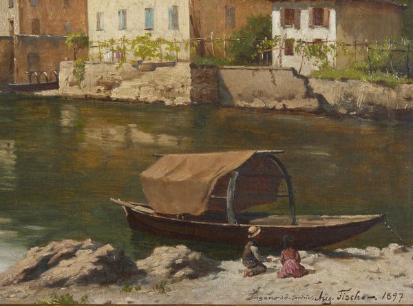 FISCHER AUGUST (1854 - 1921) : Veduta del Lago di Lugano da Gandria  - Asta Asta 493 | ARTE ANTICA E DEL XIX SECOLO - Dipinti e sculture del XIX secolo Tradizionale - Associazione Nazionale - Case d'Asta italiane