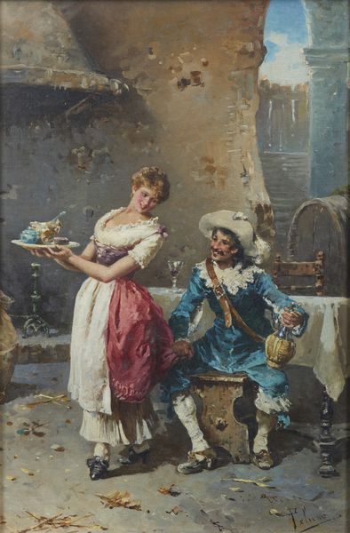 PELUSO FRANCESCO (1836 - 1916) : Scena di taverna con tentativo di corteggiamento  - Asta Asta 493 | ARTE ANTICA E DEL XIX SECOLO - Dipinti e sculture del XIX secolo Tradizionale - Associazione Nazionale - Case d'Asta italiane