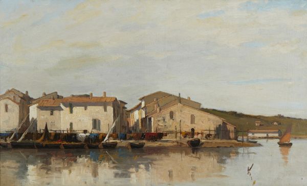 LOMBARDI LUIGI (1853 - 1940) : Borgo di pescatori sul Tirreno in Maremma  - Asta Asta 493 | ARTE ANTICA E DEL XIX SECOLO - Dipinti e sculture del XIX secolo Tradizionale - Associazione Nazionale - Case d'Asta italiane