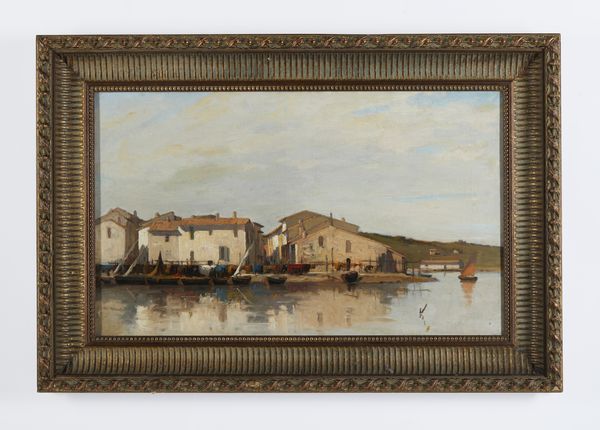 LOMBARDI LUIGI (1853 - 1940) : Borgo di pescatori sul Tirreno in Maremma  - Asta Asta 493 | ARTE ANTICA E DEL XIX SECOLO - Dipinti e sculture del XIX secolo Tradizionale - Associazione Nazionale - Case d'Asta italiane