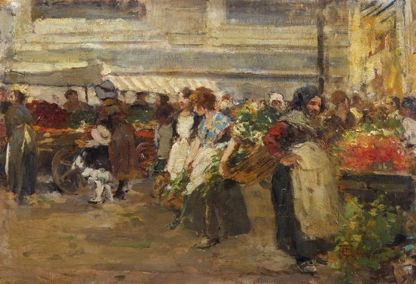 CAGNONI AMERINO (1853 - 1923) : Il mercato in Piazza della Rosa a Milano  - Asta Asta 493 | ARTE ANTICA E DEL XIX SECOLO - Dipinti e sculture del XIX secolo Tradizionale - Associazione Nazionale - Case d'Asta italiane