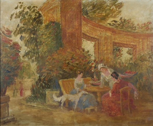 SEMEGHINI PIO (1878 - 1964) : Gentildonne in un giardino  - Asta Asta 493 | ARTE ANTICA E DEL XIX SECOLO - Dipinti e sculture del XIX secolo Tradizionale - Associazione Nazionale - Case d'Asta italiane