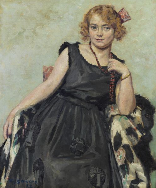 SMEERS FRANS (1873 - 1960) : Ritratto di dama con ventaglio  - Asta Asta 493 | ARTE ANTICA E DEL XIX SECOLO - Dipinti e sculture del XIX secolo Tradizionale - Associazione Nazionale - Case d'Asta italiane