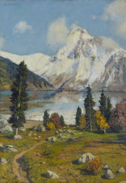 MAGGI CESARE (1881 - 1961) : Paesaggio alpino con lago  - Asta Asta 493 | ARTE ANTICA E DEL XIX SECOLO - Dipinti e sculture del XIX secolo Tradizionale - Associazione Nazionale - Case d'Asta italiane